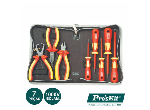 PROSKIT Mala Ferramentas Profissional 1000v 7 Peças PROSKIT Mala Ferramentas Profissional 1000v 7 Peças